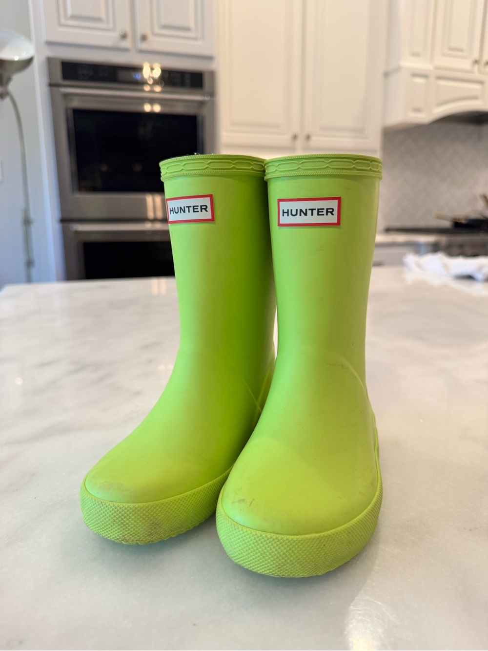 Hunter Kids Neon Lime Waterproof Rain Boots